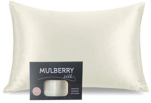 Cognatio 22 Momme 100% Mulberry Silk Pillowcase for Skin and Hair, Both Sides Pure Silk Pillow Case with Hidden Zipper, 1pc, Gift Box Packed, 50 x 75 cm, Ivory White