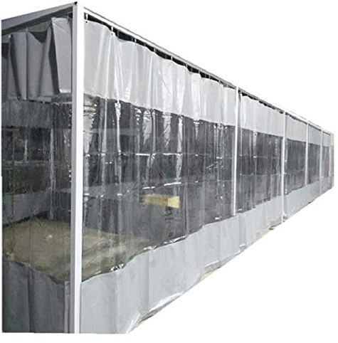 AMDHZ Rideau Plastique Transparent Terrasse PVC 0,5mm Rideau Pergola Extérieur Coupe-Vent Étanche Périphériques de Terrasse avec Oeillets Utilisé pour Extérieur, Jardin, Garage, Balcon, Pergola