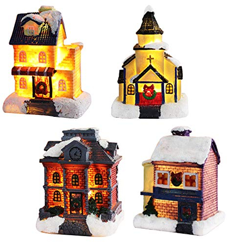 Led Weihnachtsdorf HäUser, Harz Beleuchtetes Weihnachtsdorf, Weihnachtsdeko Beleuchtung, Beleuchtetes Weihnachtshaus Weihnachtsdeko Schneehaus, Kinder (Farbe, HIJK)