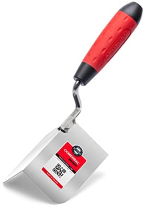 COMENSAL Eckkelle - Außeneckenkelle 60x100 - Außen Eckspachtel Edelstahl - Maurer Kelle - Stukkateurkelle - mit Ergonomischem Softgriff - Made in EU
