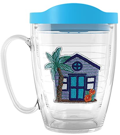 Tervis Beach Retreat Collection - Vaso aislado de doble pared fabricado en Estados Unidos, taza de 16 onzas, Curacao House