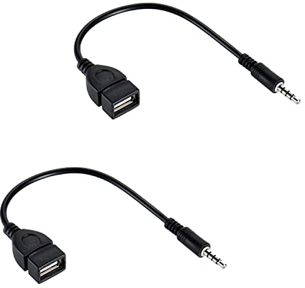Audioproject A437-2 Stück- USB auf 3,5mm AUX Klinkenstecker OTG MP3 Music Adapter-Kabel schwarz