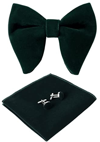 Fliege Herren Set - Verstellbare Groß Fliege aus Samt Vorgebunden Fliege | Verstellbares Band, Einheitsgröße für alle, Leicht zu tragen, Geschenkbox-Paket, für Party & Hochzeit