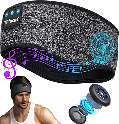 TPfocus Auriculares para Dormire ASMR Auriculares Bluetooth Regalo Hombre y Mujer, Deportiva Inalámbrico Recargable Bluetooth Dormire para Correr,Viajes y Relax(Gray)