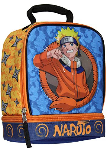Naruto - Lonchera con aislamiento de manga de anime y doble compartimento para niños