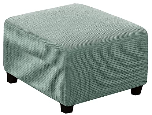 Meigeh Hocker Bezug Quadratisch Pouf copertura Hocker Abdeckung Rechteckige Pouf Abdeckung Hockerbezug Ottomane Schonbezug Bohnengrün