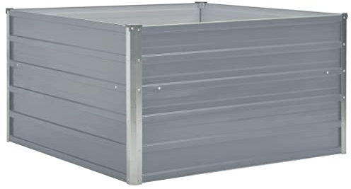 Annlera Jardinière 100x100x45 cm Gris Jardinières Pot De Fleur Exterieur Bac A Fleurs Acier Grande Taille Jardinière sur Pied Jardinière Balcon Bac De Plantation