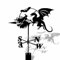 UZSPAC Wetterfahne Hexe mit Drache Metall Edelstahl Material Wetterhahn Dekorationen für Den Gartenbauernhof Schwarz 30 * 50/35 * 85cm (Size : S)