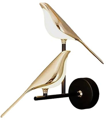 perfk Vogel-Wandleuchte, Wandbeleuchtung, Wandkunst, Dekoration, LED-Wandleuchte, Wandleuchte für Flur, Büro, Dachboden, Schlafzimmer, 2Birds 3-Farben-Licht