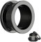 Treuheld® 9mm Flesh Tunnel Schwarz - Chirurgenstahl 316L / Edelstahl - Schraubverschluss mit Gewinde - Stahl Ohr Plug zum Schrauben