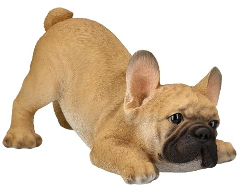 Figuren Shop GmbH Französische Bulldoggen Figur Welpe Will Spielen - Hundefigur Hund Baby Dekofigur Geschenk für Hundeliebhaber Hotant