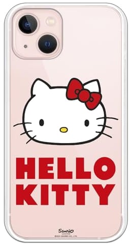 Personalaizer Offizielle Hello Kitty Schutzhülle, kompatibel mit iPhone 15, Flexibles TPU-Silikon, transparent, mit Muster auf Rosa