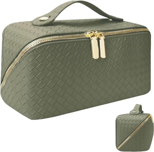 Make Up Tasche, Make Up Bag, Cosmetic Bag, Kosmetiktasche Reise, Kosmetiktasche, Schminktasche, Schminktasche Damen, Reise Kosmetiktasche Groß Kapazität, für Reisen (Grün)