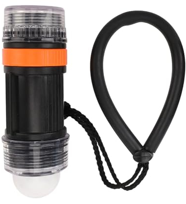 Dive Strobe Light 500LM High Brightness LED Diving Signal Flashlight 130LM with Strap for 60m Underwater Snorkeling Camping Hiking (Black)