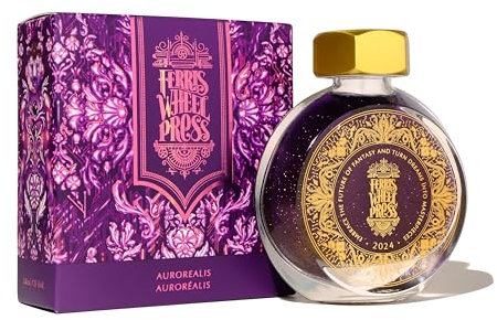 Ferris Wheel Press Fountain Pen Ink, Everyday Ink Collection, Deep Violet with Duochrome Pink, Gold Shimmer and Yellow Sheen, 38ml