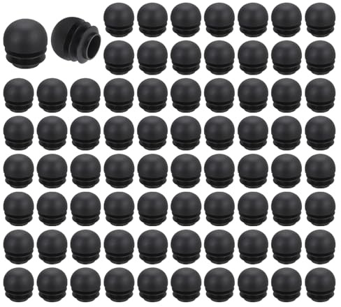 QUARKZMAN 76Pcs Bouchon en Plastique Rond 22mm(0,87) OD Noirs | Tube Bouchons d'Extrémité de Tube ID 20mm, pour Pieds de Meubles, Protection de Glissement pour Chaise, Table, Étagère