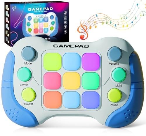 Kids Handheld Games, Upgraded Flashing Quick Press Games Pro for Kids, Speed Push Light Up Fidget Game, Educational Handheld Console Gamepad Toy for Boys, Girls Gifts