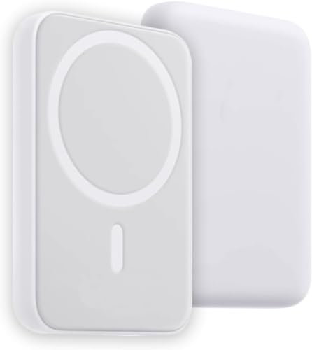 Power bank Mag-safe, 5000mAh Caricabatterie Portatile Wireless PD 15W,Mag-safe Power Bank Wireless, Compatibile con iPhone 15/14/13/12/Mini/Pro/Pro Max(bianco)