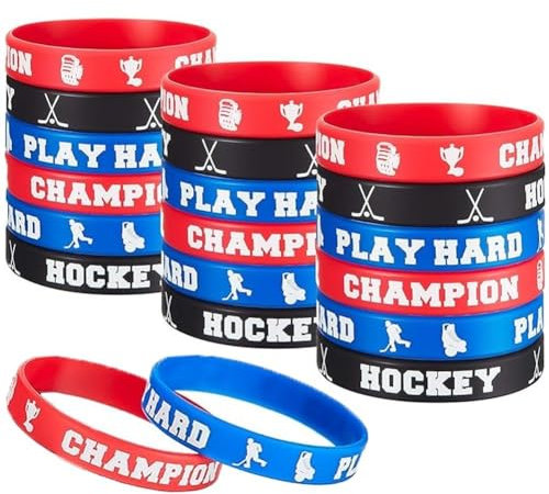 20 Stück Hockey-silikon-armband, Sport-gummi-armbänder, Ballsport-themenparty, Weiches Gummi-armband, Partyzubehör
