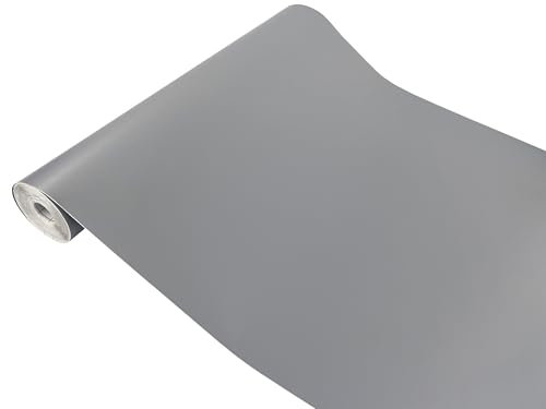 Klebefolie Möbel 45x200 cm | Möbelfolie selbstklebend matt oder glänzend | Einfarbig Klebefolie für Möbel - einfache Anwendung, ideal für die Renovierung von Küche oder Bad | Silber/Grau Matt