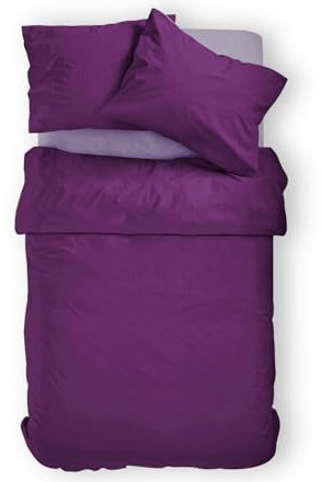 Amolavet Sommer Bettwäsche Lila 155x220 2teilig Set aus Gebürstetem Mikrofaser Sommerbettwäsche 155x220 Bettbezug 155 X 220 + Kissenbezüg 80x80 Mit Reißverschluss für Einzelbett