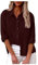 Laufshirt Damen Leinenbluse Shirt Langarm Einfarbig Revers Baumwolle Tshirt Mit Tasche Knopfleiste Longshirt Sport Shirts Für(Wine, M)