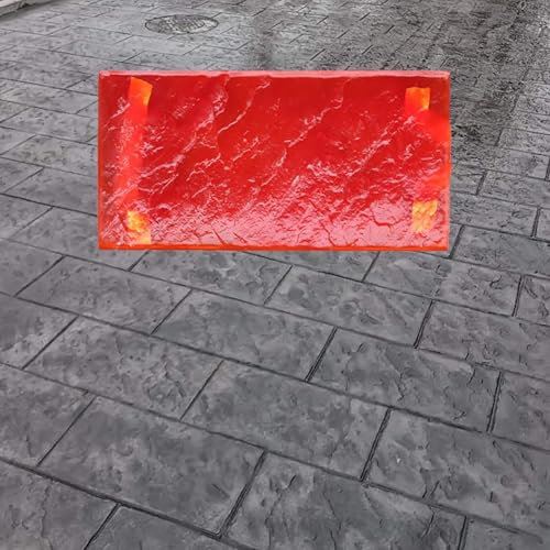 Jievmrs Beton Schablonen Rechteckige Betonstrukturformen für Den Boden, Nahtlose Stempelmatte aus Stein, Ziegel und Beton, Druckformkissen für Zementböden mit Klarem Muster