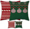 POPOYU 2Stück Kissenbezug Weihnachten, 45x45cm Weihnachtskissenbezug Kissenbezug Rot und Grün Deko Kissenbezug Baumwolle Leinen Xmas Laterne Elch Zierkissenbezug Weihnachtsdeko Kissenbezug Cover Couch