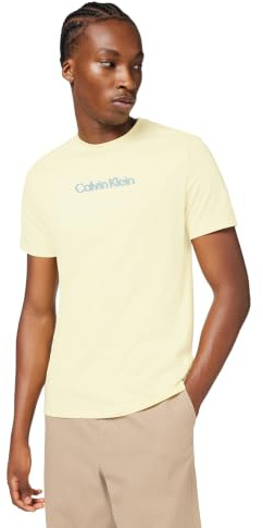 Calvin Klein Herren T-Shirt Kurzarm Glitched Logo Classic Tee aus Baumwolle
