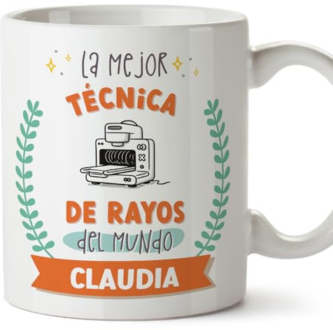 MUGFFINS Tazas Personalizadas para TÉCNICA DE RAYOS mujer - En Español - Mejor del mundo - Con dibujo - 11 oz / 330 ml - Regalo Personalizable original y divertido