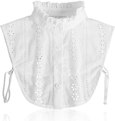 TUONYIS Faux Col Détachable Col Amovible Col Chemisier Femme Amovible Faux Col Femme Détachable Faux Col Chemise Dickey de Chemisier Faux Collier pour Dames Filles, Taille Unique(Blanc)