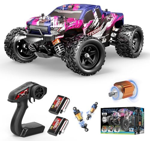 Voiture Télécommandée Adulte 1:18 RC Car 4x4 40 km/h Débutant, Voiture Radiocommandée Compacte avec 2 Batteries Rechargeables, Modèle Tout Terrain pour Garçons et Hommes en Extérieur