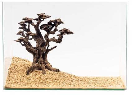 NatureHolic Stone Bonsai Mugen | Aquarium Deko Baum aus Kunstharz | Wasserneutral & zum bepflanzen | Natürliche & detailreiche Dekoration für Aquarien | Ideal für Aquarien ab 45 cm