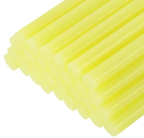 sourcing map 30pcs Mini Hot Glue Gun Sticks 11mm x 100mm High Sticky Large Hot Glue Sticks for Glue Gun, Glitter Yellow