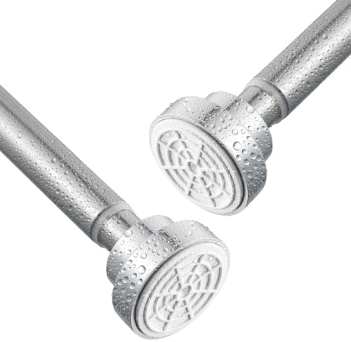 2PCS Shower Curtain Rod Stainless Steel Extendable Shower Curtain Pole No Drilling Tension Rod for Clothes Shower Curtain Rail Net Curtain Poles for Bathroom Window Closet Kitchen Wardrobe 73-138cm