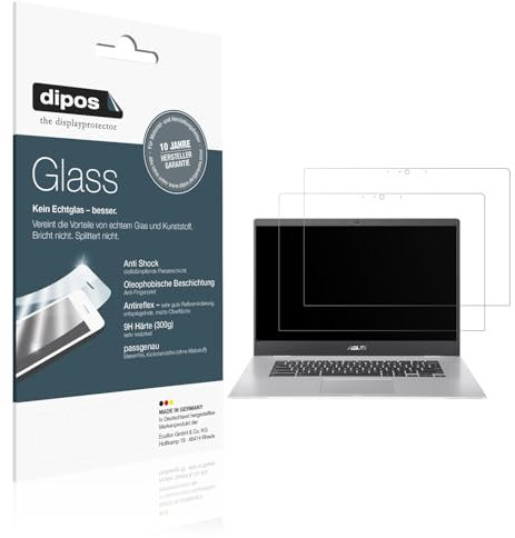 dipos I 2x Pellicola Protettiva opaco compatibile con Asus Chromebook CX1 15.6 Zoll Protezione Vetro Flessibile 9H