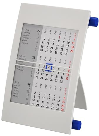 Tischkalender + 2026/2027 + Monatskalender 3 Monate Kalender Kalendarium Stehkalender Ausstellkalender Bürokalender 2 Jahr Jahre 24 Monat Monate Quer Büro Hoch – Made in Germany (Variante 7)
