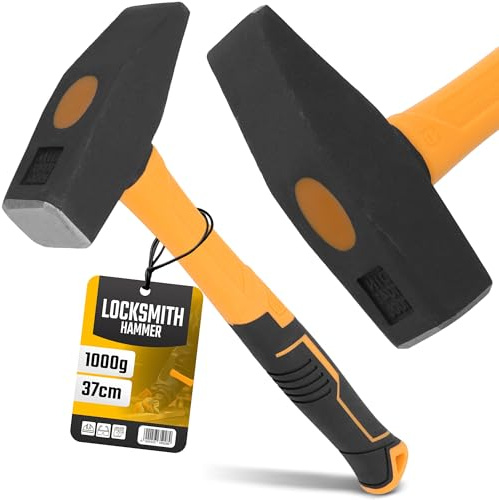 Instalguru Schlosserhammer 1000 G Hammer Robuster Fiberglasstiel Ergonomischer Werkstatthammer Gehärteter Stahl Profi Klempner Handwerker Langlebig Vibrationsdämpfend