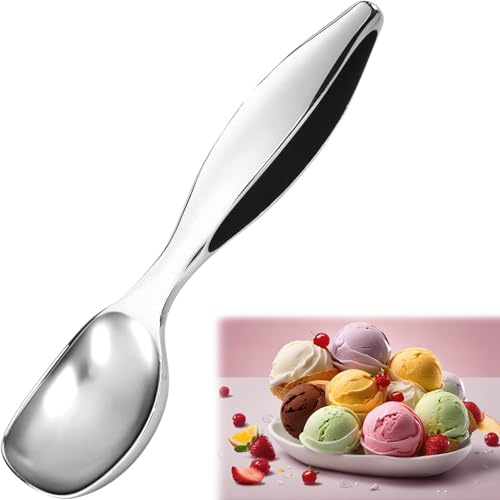 WUBAYI Cuchara de helado de acero inoxidable de 18 cm, cuchara antiadherente de aleación de zinc para gelatina, bolas de melón, masa de galletas, postres, herramienta de cocina profesional fácil de