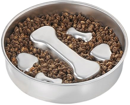 Bol Mange-Lent pour Chien | Gamelle Anti-Glouton pour Nourriture Chien,INOX Antidérapant avec Interactive Prévenant L'Étouffement pour Éducation des Chiots