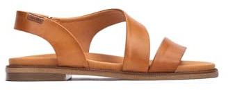 Pikolinos Navia Flache Sandalen Damen | Leder | Mit Elastik | Hellbraun