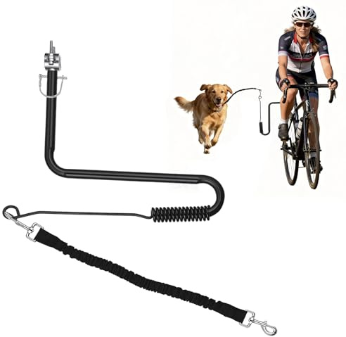 Laisse de vélo pour chien, laisse pour chien mains libres, absorbe les chocs, réglable, support pour chien de taille moyenne et grande pour l'entraînement, le jogging, le cyclisme