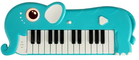 COSTWAY Kids Piano Keyboard, 25 Key Portable Digital Piano with Built-in Music & Light, Electronic Musical Instrument Toy for 3+ Years Old Boys Girls (Elephant)