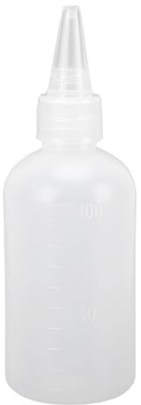 aqxreight 60 Pièces Bouteille Vide en Plastique 100 Ml Bouteille de Condiment Semi-transparente à Presser de Peinture Aérographe pour Cosmétiques Shampooings Huiles Débit Réglable avec échelle
