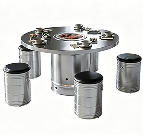 KIBONCY Esstisch- und Stuhlset mit Eisenrahmen, robuste Metallstruktur, leicht zu reinigende, Moderne Möbel for den täglichen Gebrauch im Haushalt(100B)