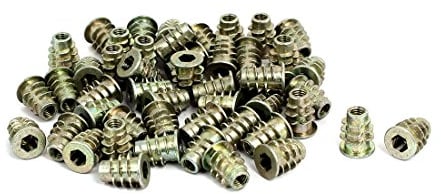 sourcing map 50stk M5x14mm Schnittstelle Innensechskant Gewindeeinsatz Muttern für Holzmöbel