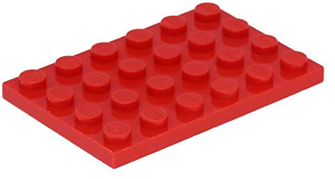 LEGO 10 x Plate 4 x 6 Red