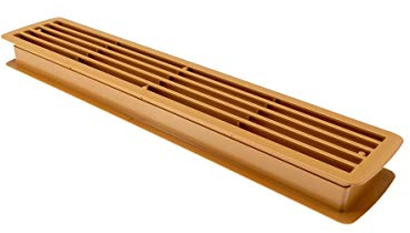 Gedotec Lüftungsgitter | 457 x 92 mm | 1 Stück | Tür-Gitter Kiefer Kunststoff ABS | Türlüftung für Türdicke 35 – 40 mm | Belüftungsgitter eckig | Türlüftungsgitter mit Schrauben | Abluftgitter