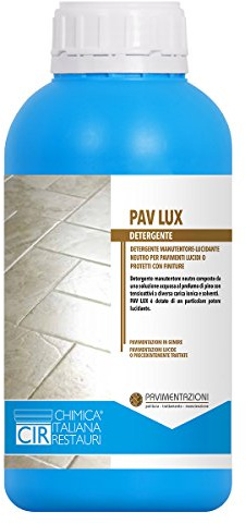 PAV LUX - Detergente neutro ad effetto autolucidante per la manutenzione quotidiana delle pavimentazioni in gres, pietre naturali o lucidate e pavimentazioni trattate a cera - Flacone da 1 litro