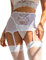 ohyeahlady Breit Strapsgürtel Retro Übergröße Sexy Strumpfhalter mit 6 Strapsen Halter Hohe Taille Strapsen Dessous Große Größen Hüftgürtel Strumpfband Strumpfhose Garter Belt Plus Size Weiß,L